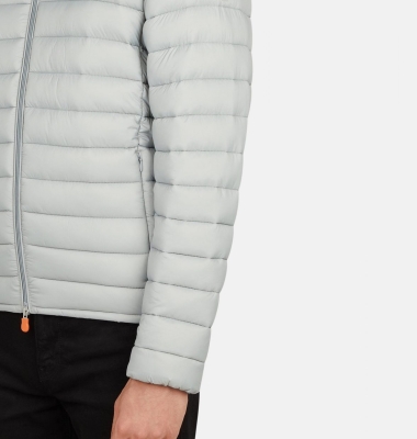 Save The Duck : Men's GIGA Ultralight Puffer Jacket in Light Grey